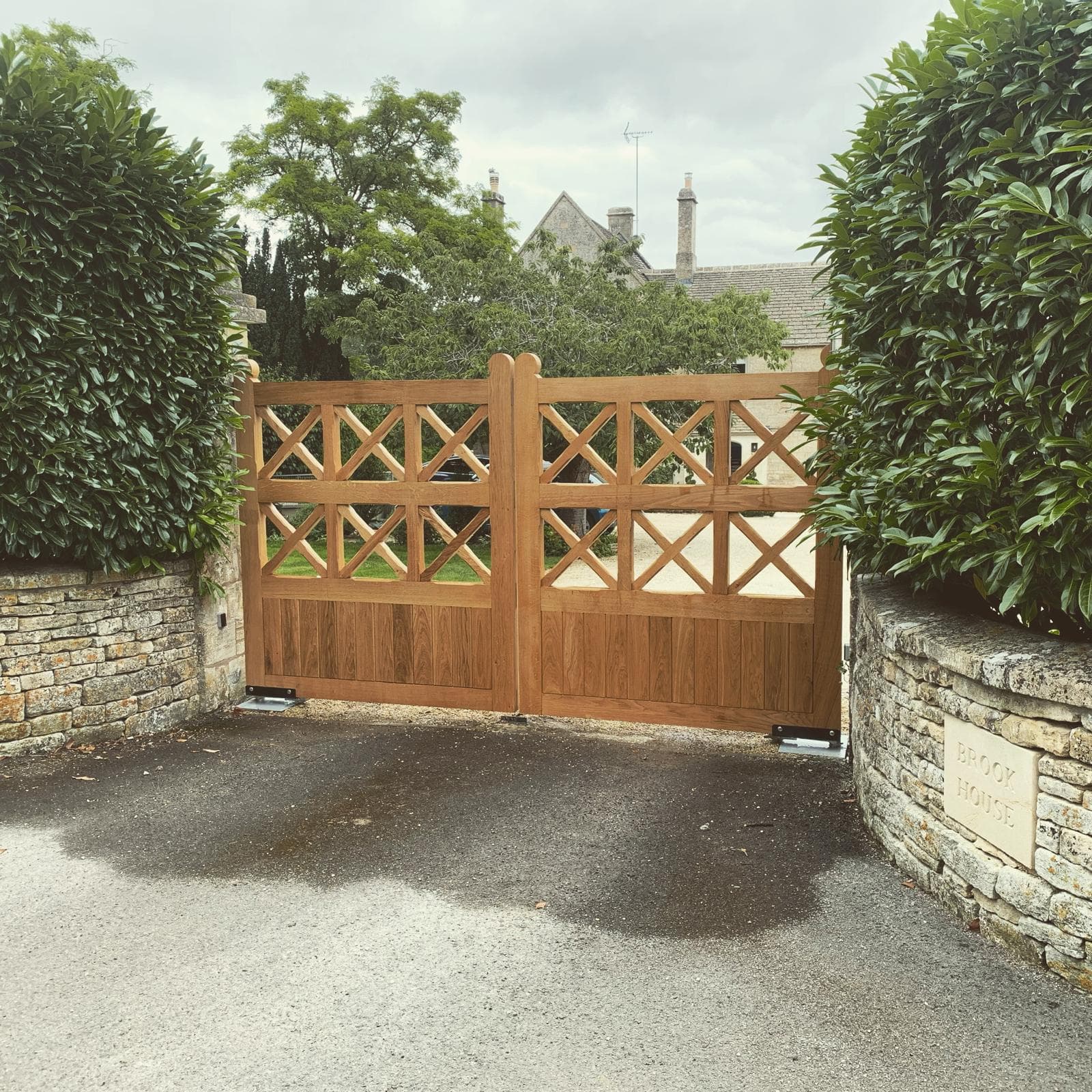 underground wooden swing gates