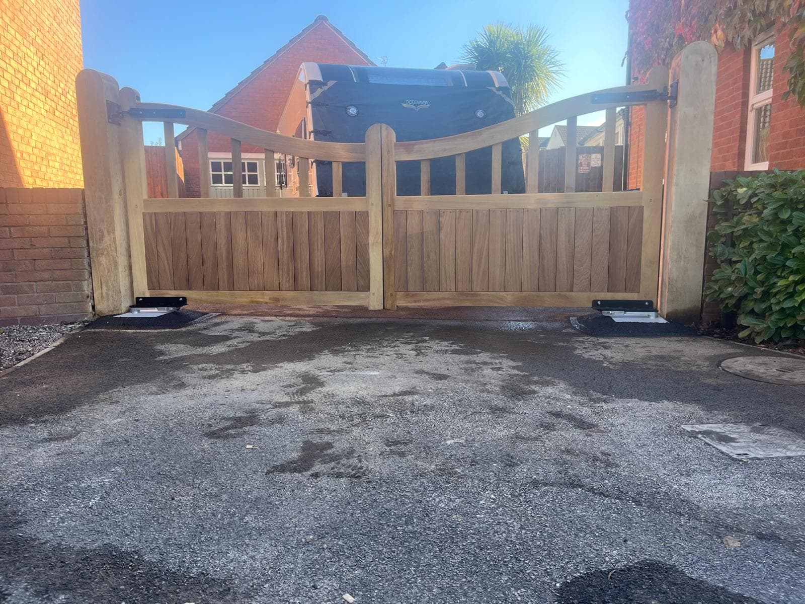 wooden underground swing gates